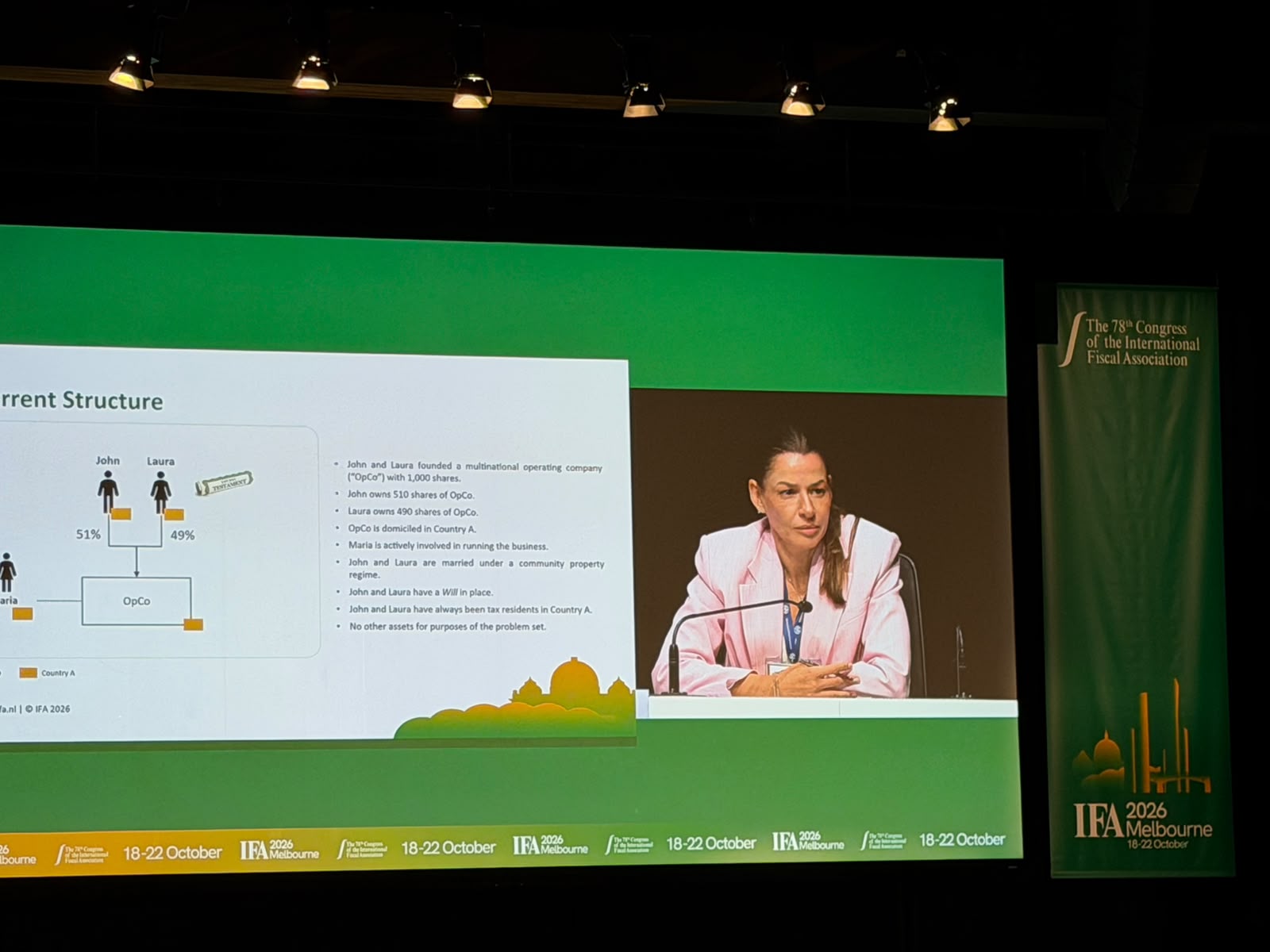 Andrea Bazzo Lauletta speaking in Seminar F of the 78th IFA Congress